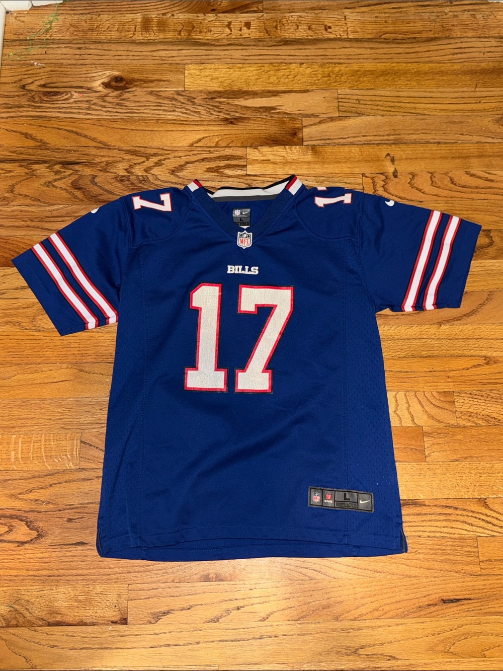 Nike nfl on field Kids Blue Buffalo Bills #17 Josh Allen Jersey Sz Large